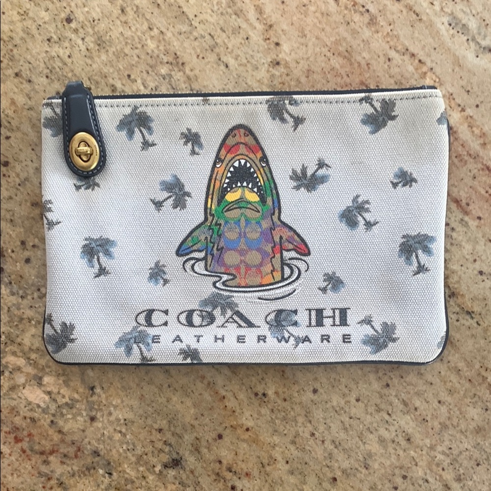 Coach PRIDE Multicolor Shark Print Clutch